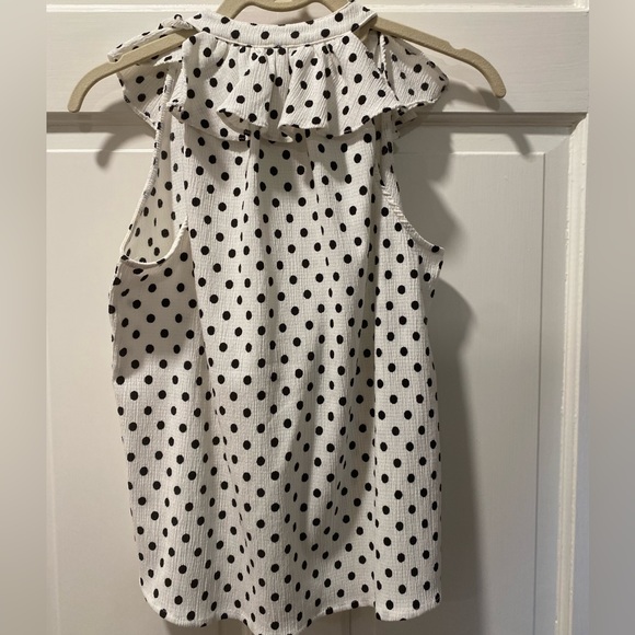 Anthropologie White Polka Dot Top - Picture 2 of 3